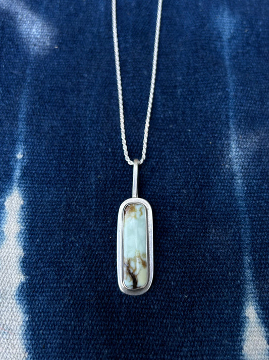 Aloe Variscite ~ Pendant Necklace ~ Silver