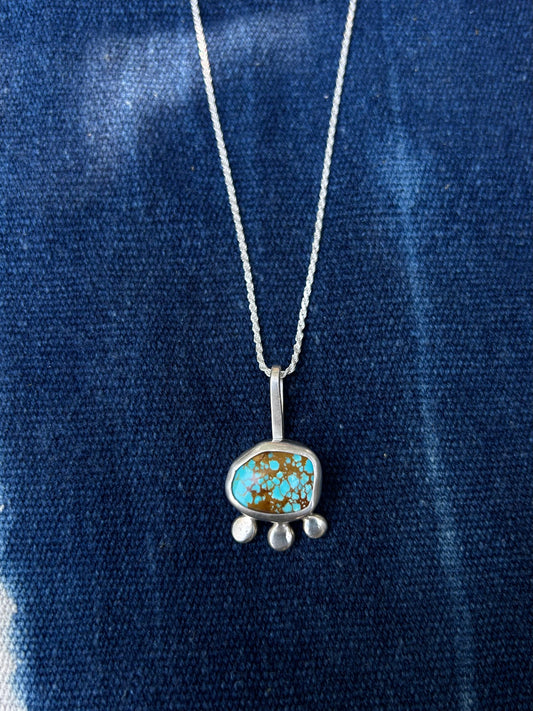 King’s Manassa Turquoise ~ Pendant Necklace ~ Silver