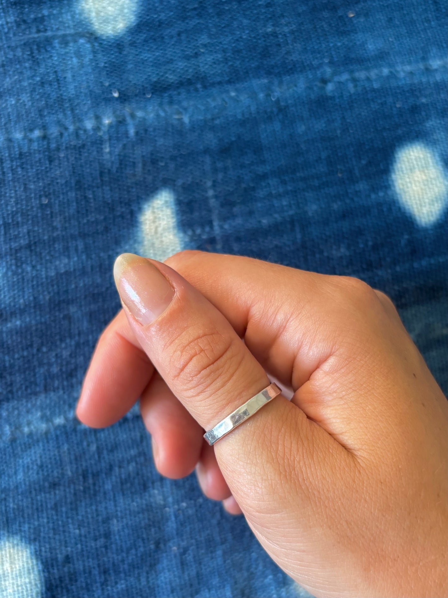 Hammered Band Ring ~ Silver