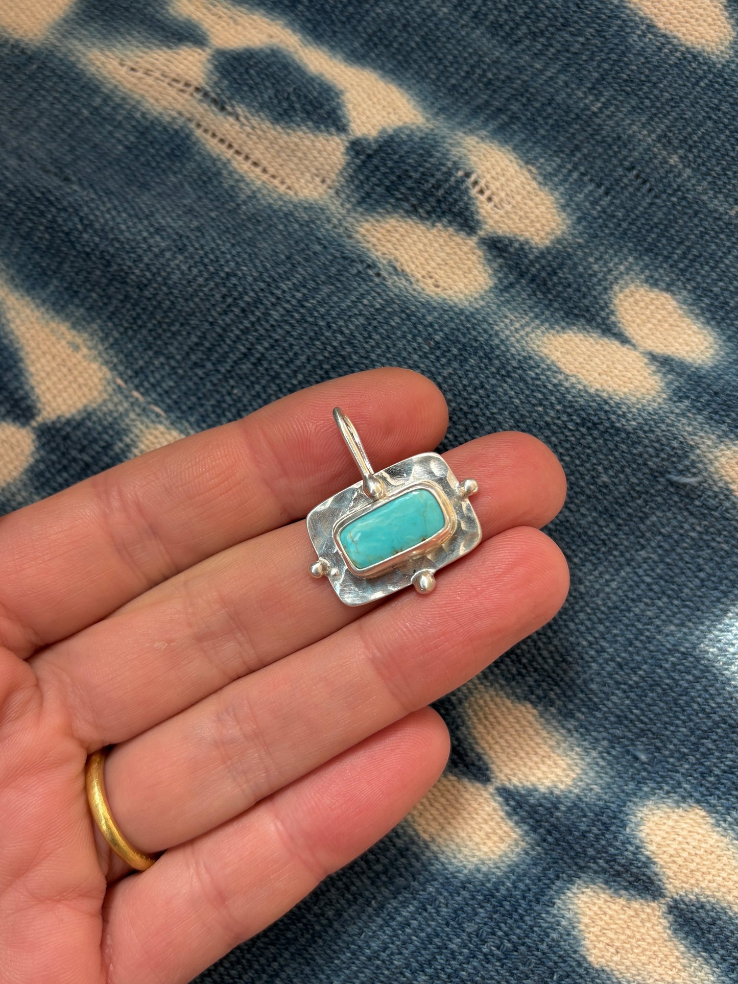 no. 8 turquoise ~ rectangle pendant
