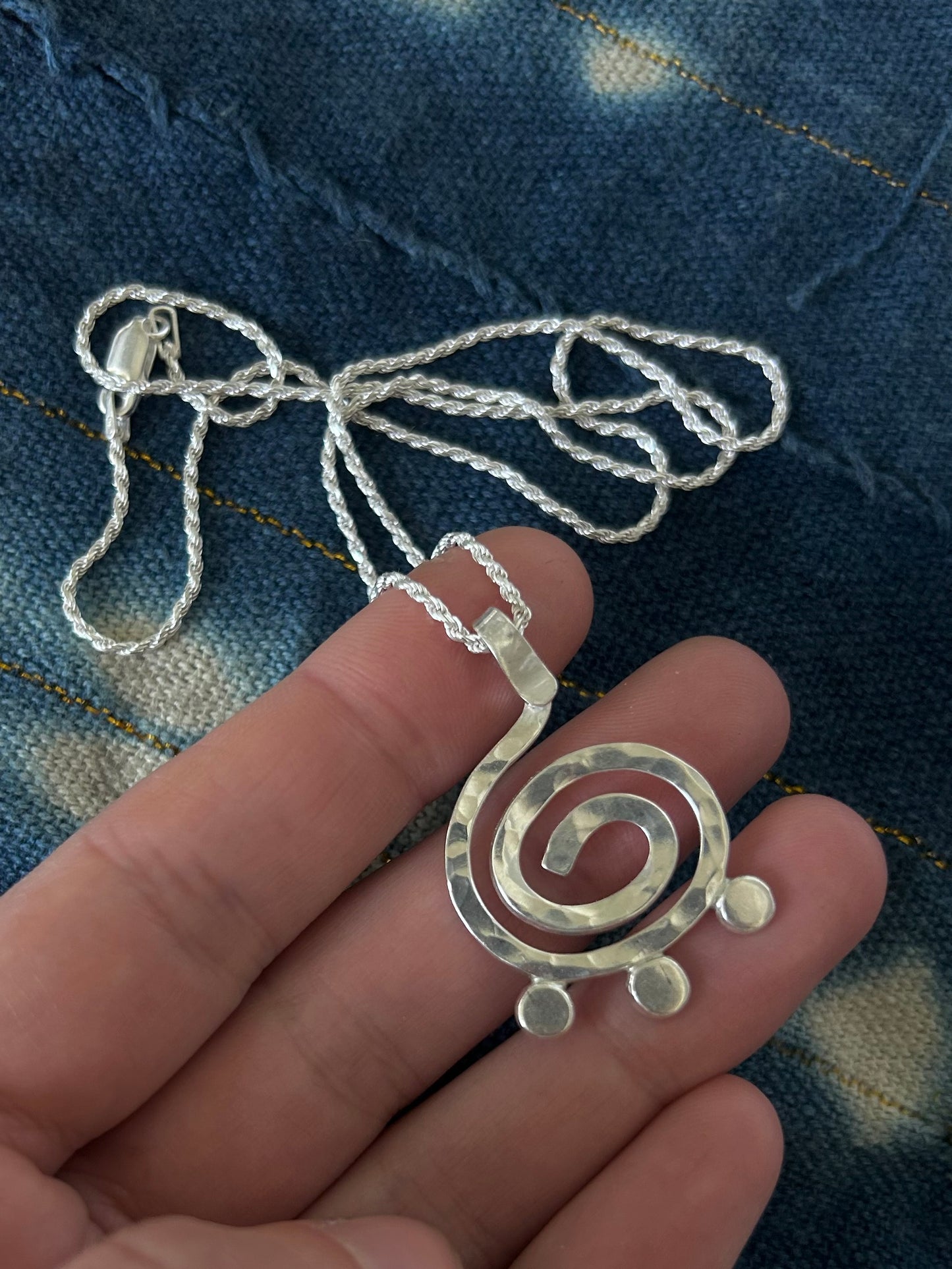 Spiral Pendant Necklace ~ Silver