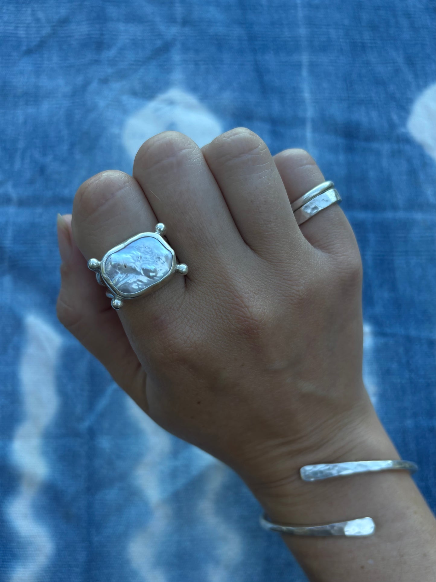 Pearl Tetra Ring ~ Silver