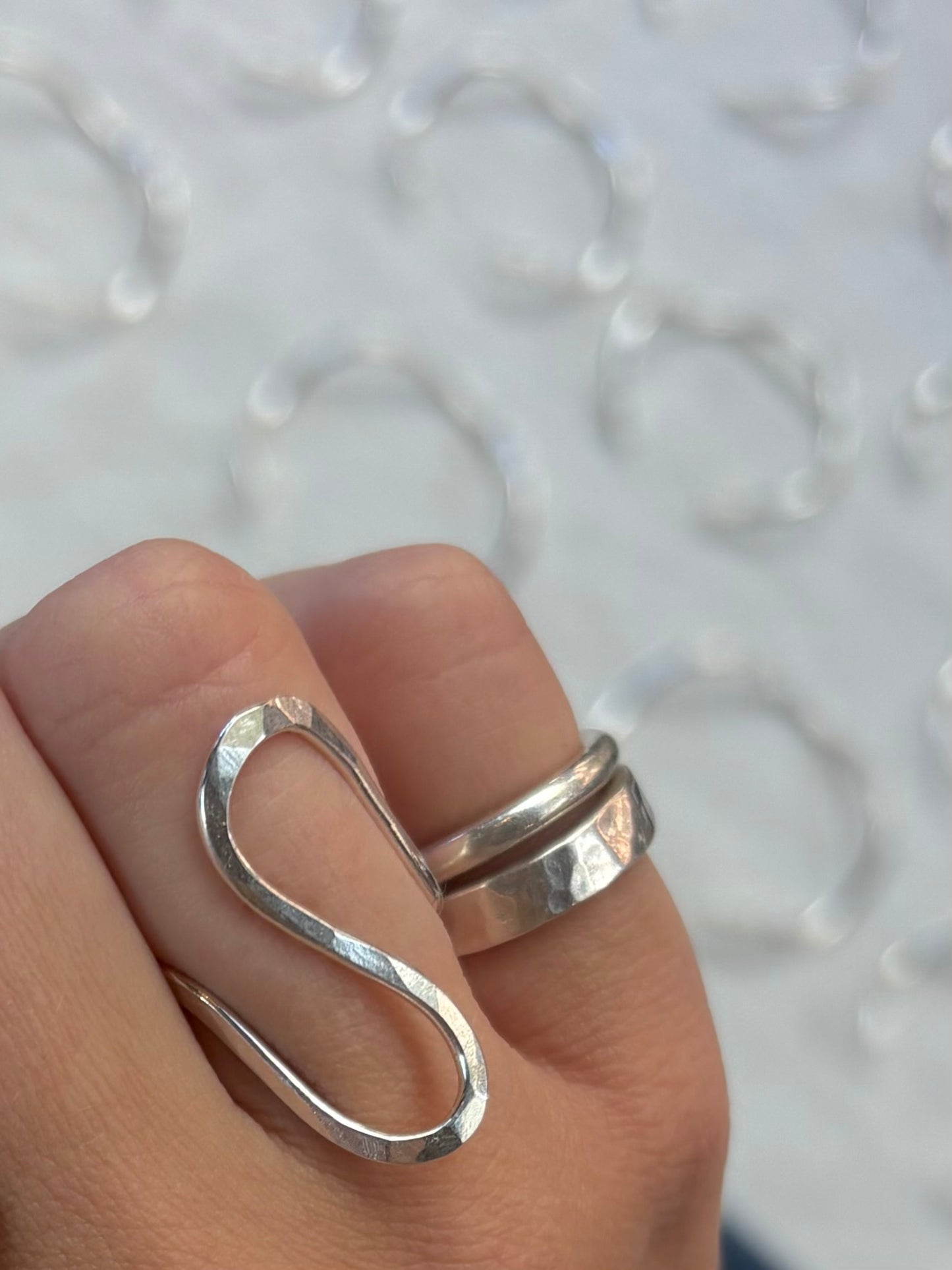 Chunky Hammered Band ~ Silver