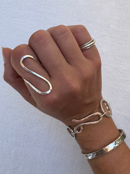 wave ring ~ sterling silver