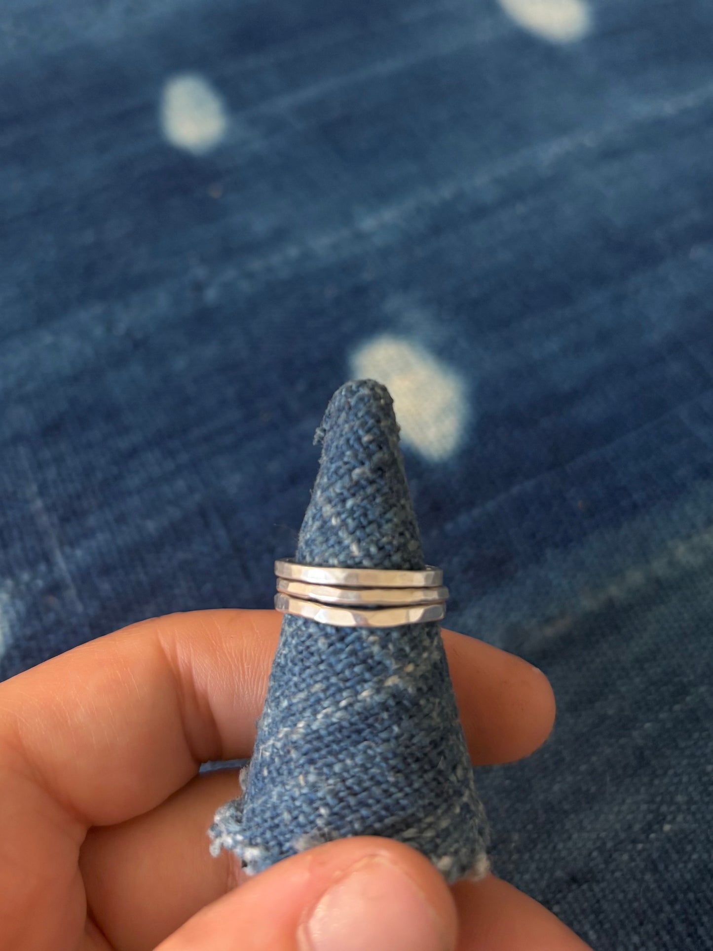 Hammered Band Ring ~ Silver