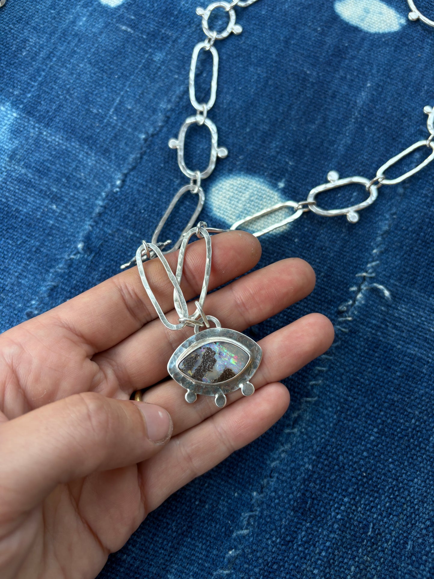 Australian Opal ~ Silver Chain Necklace