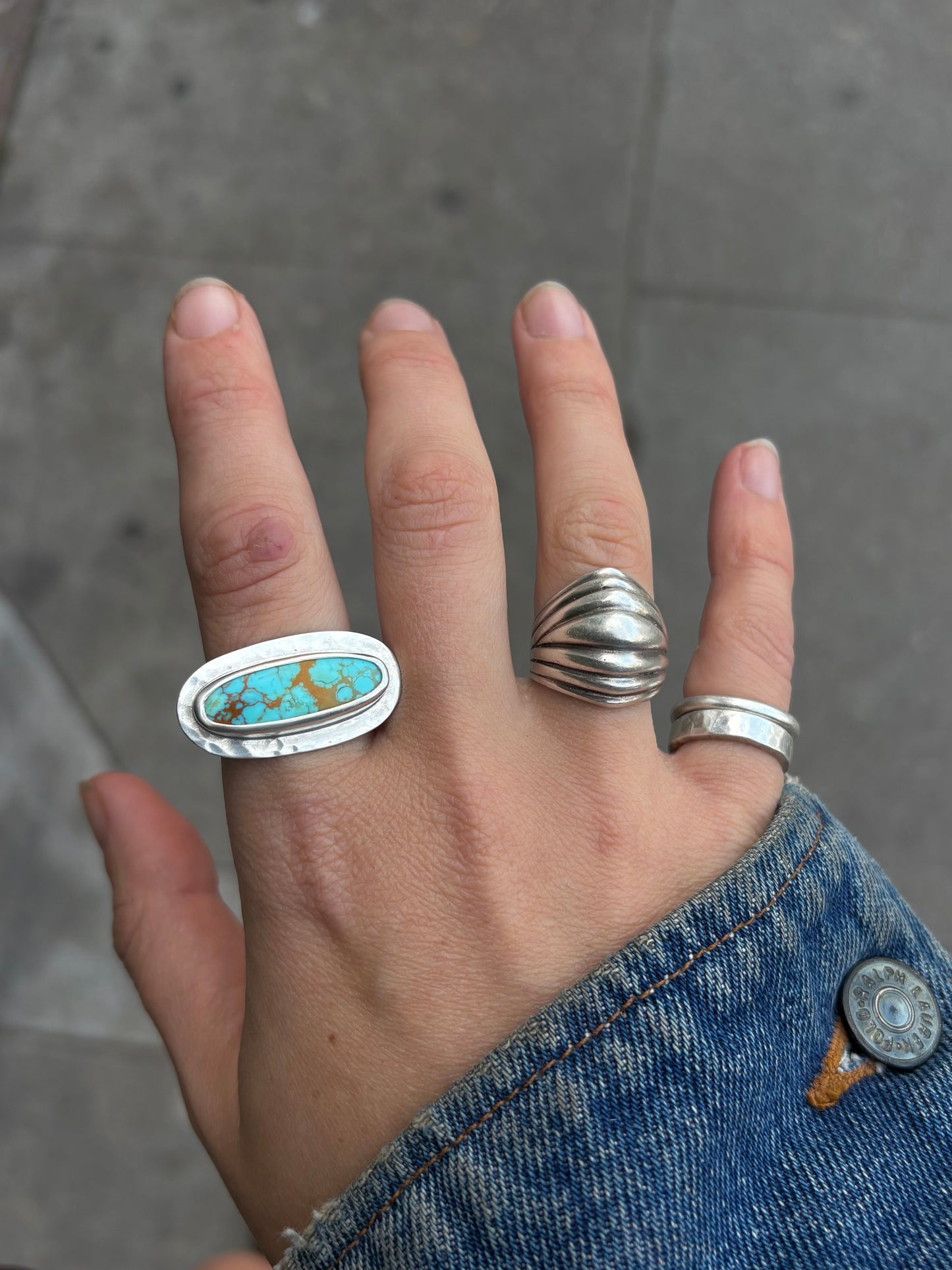 Chunky Hammered Band ~ Silver