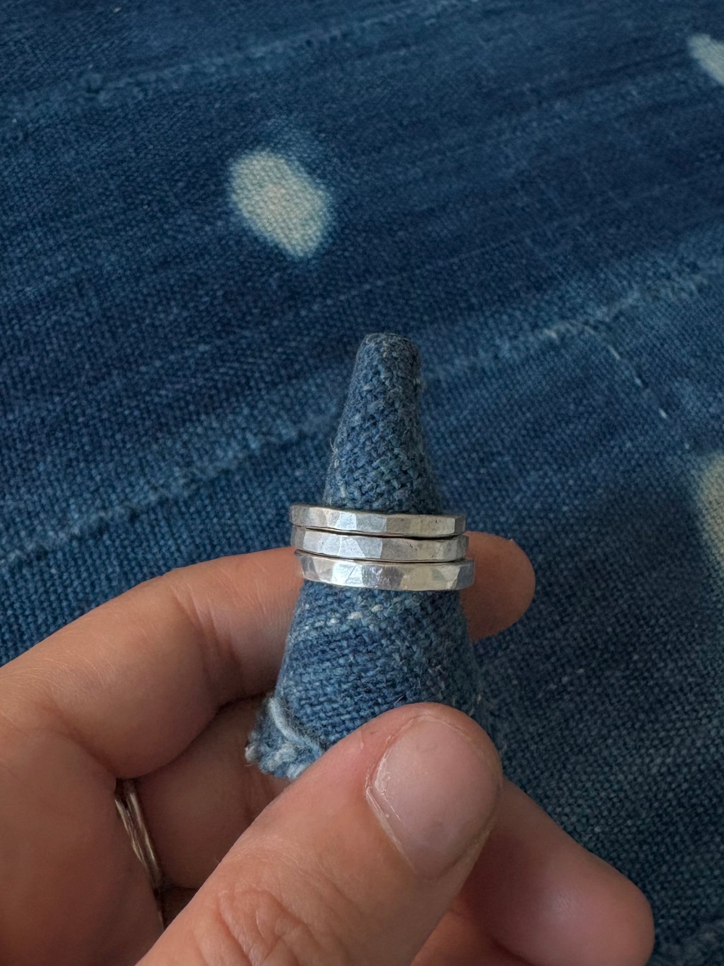 Hammered Band Ring ~ Silver