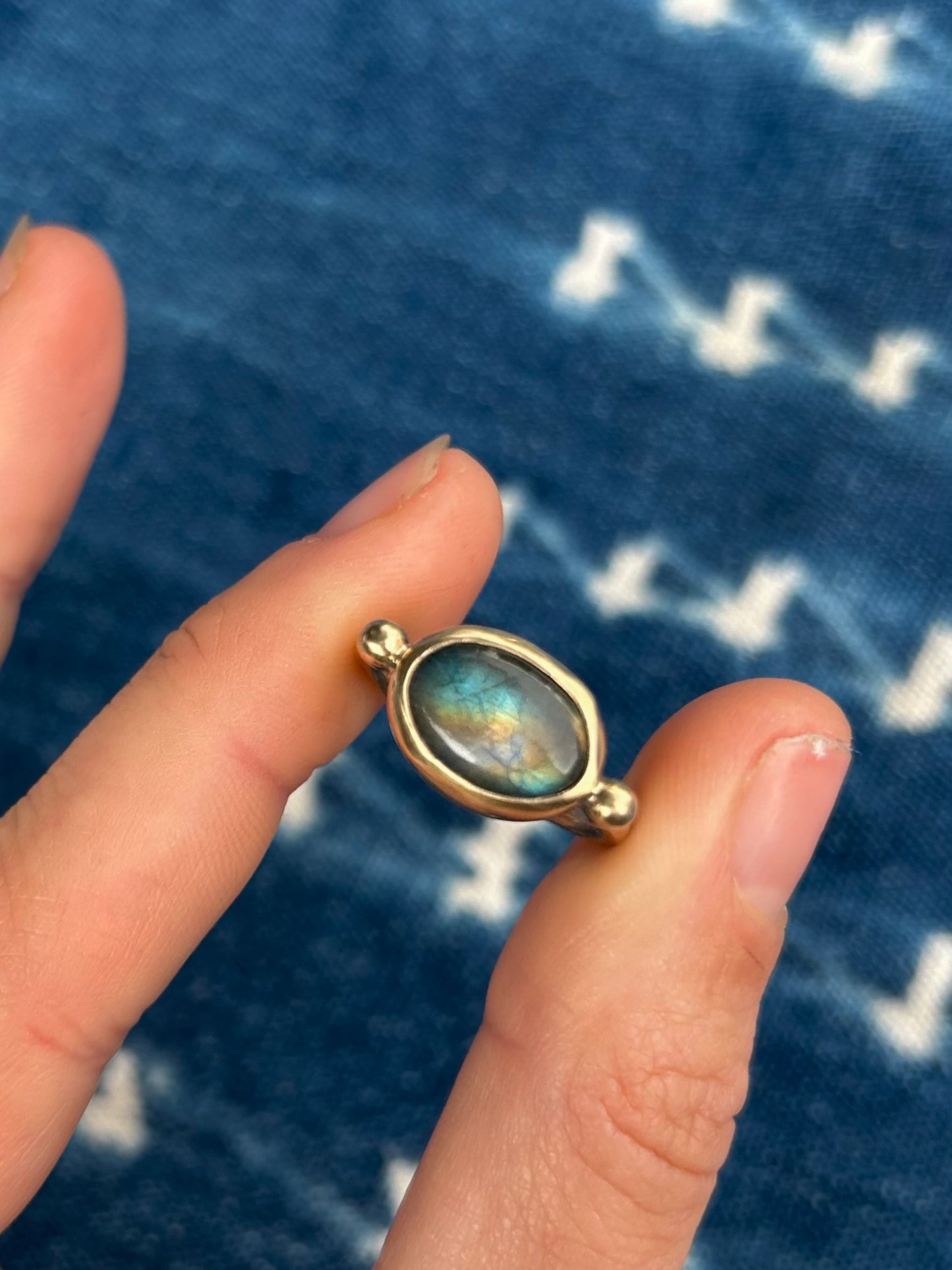 Labradorite 14k Gold Byzantine Ring ~ Oval