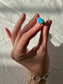 Turquoise Byzantine Ring ~ 6-6.5, Silver