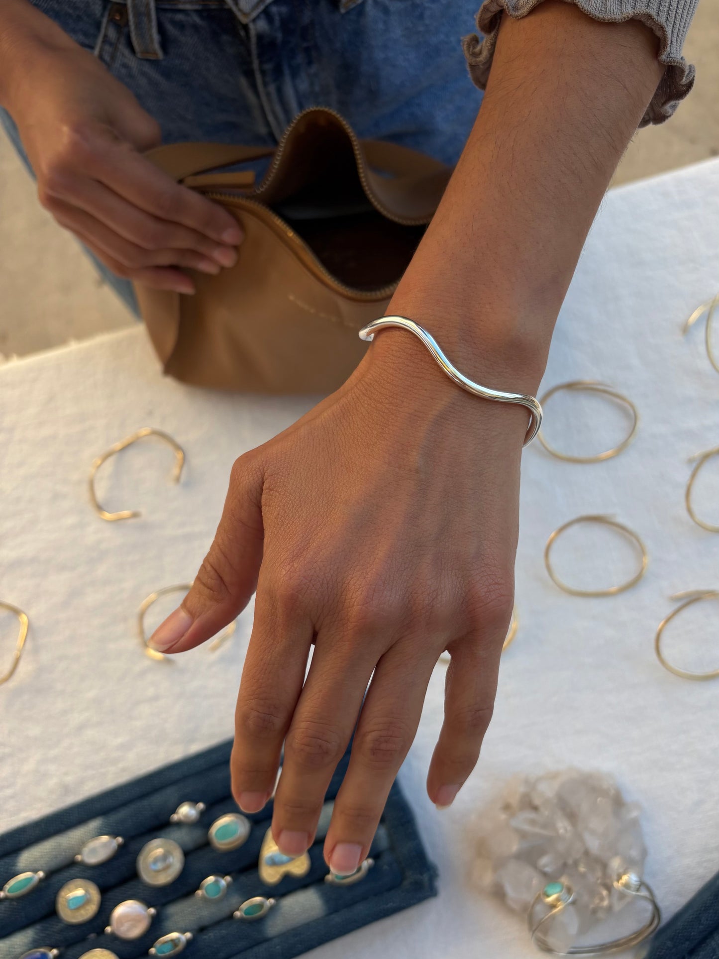 Chunky Wave Cuff Bracelet ~ Silver *new*