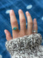 Pilot Mountain Turquoise 14k Gold Byzantine Ring ~ 8