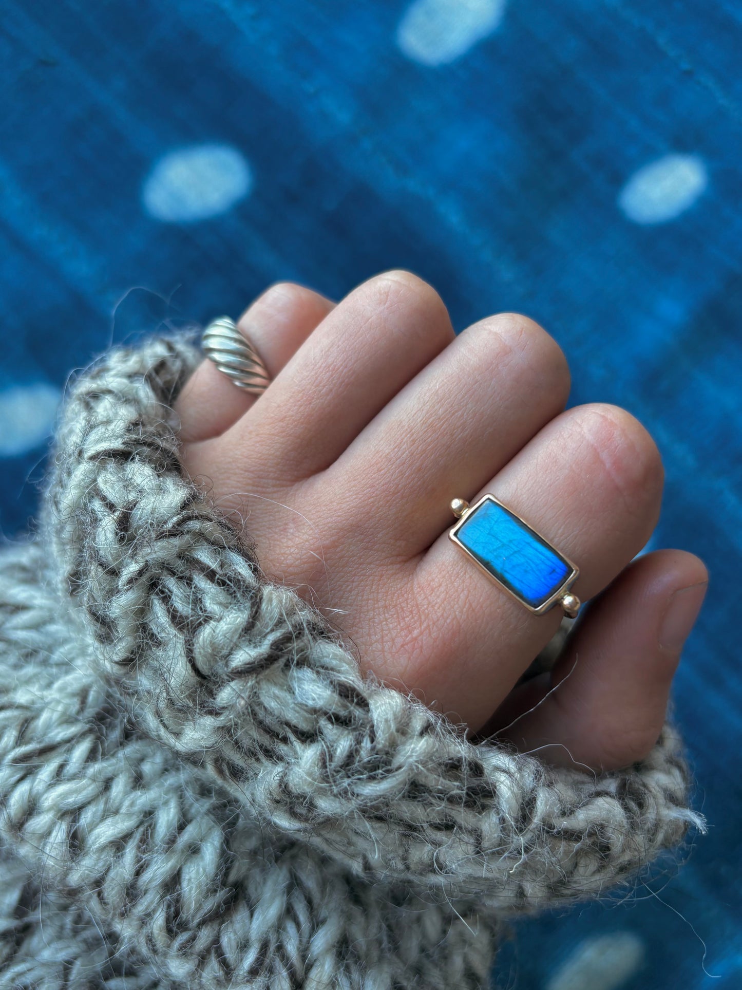 Labradorite 14k Gold Byzantine Ring ~ 7