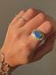 Boulder Opal Gilded Orb Ring ~ Silver + Gold, 7.5-8