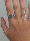 Kingman Turquoise Byzantine Ring ~ 8.5-9, Silver