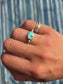 AZ Turquoise Byzantine Ring ~ 5-5.5, Silver