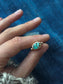 Pilot Mountain Turquoise 14k Gold Byzantine Ring ~ 8