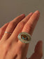 Boulder Opal Gilded Orb Ring ~ Silver + Gold, 8-8.5
