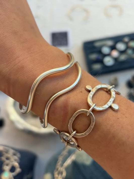Chunky Wave Cuff Bracelet ~ Silver *new*
