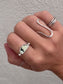 Aloe Variscite Byzantine Ring ~ 7.5-8, Silver