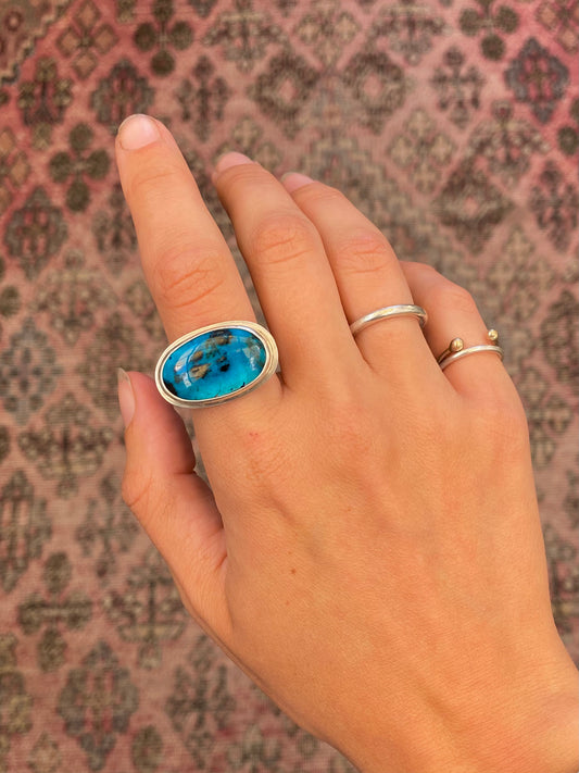 Peruvian Shattuckite Sterling Silver Grecian Ring #2