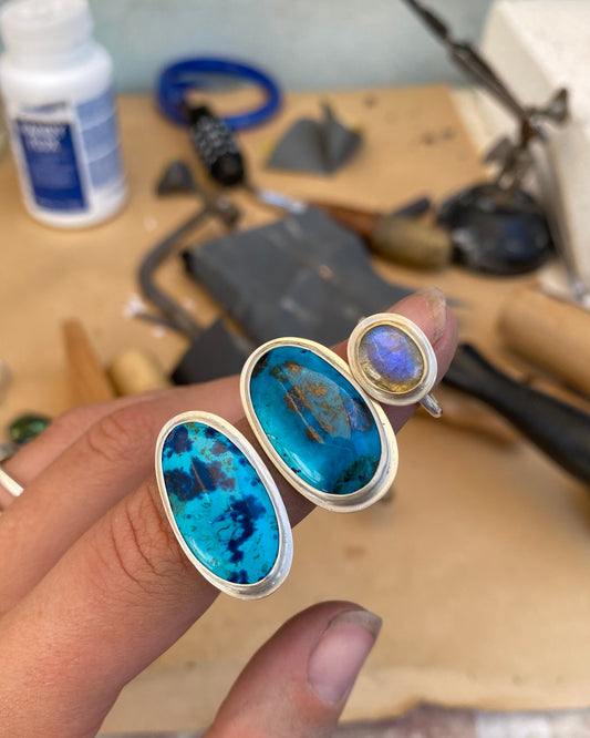 Peruvian Shattuckite Sterling Silver Grecian Ring #1