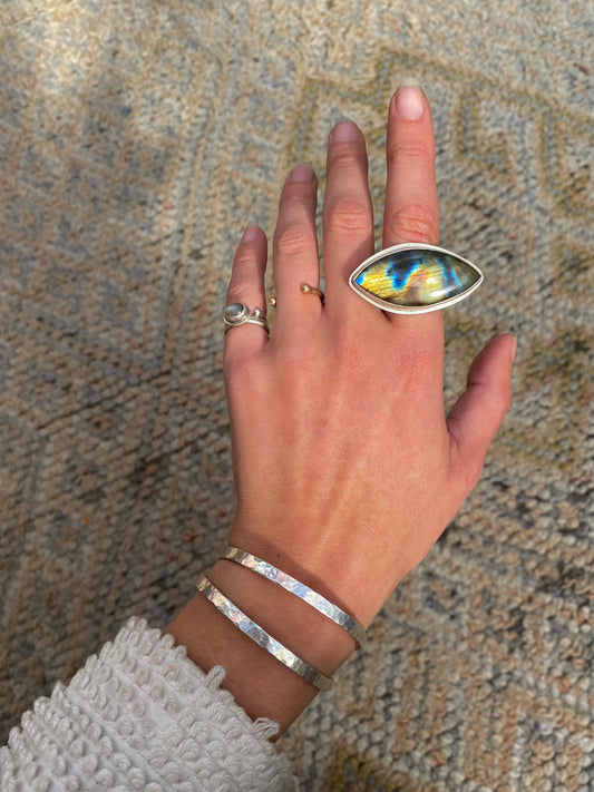 Labradorite Eye Sterling Silver Ring