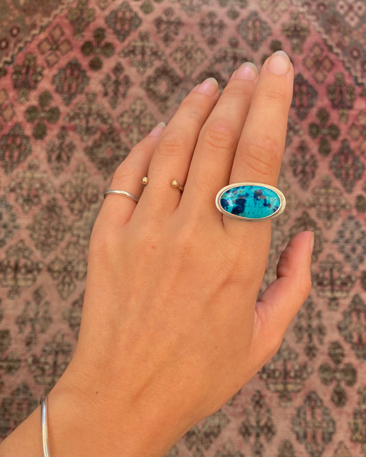 Peruvian Shattuckite Sterling Silver Grecian Ring #1